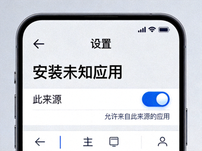 安卓手机系统设置中允许来自此来源的应用安装权限开关界面截图